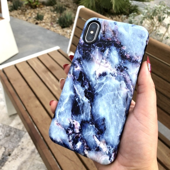 Blue Stone Marble Print Phone Case - Picture 4 of 5
